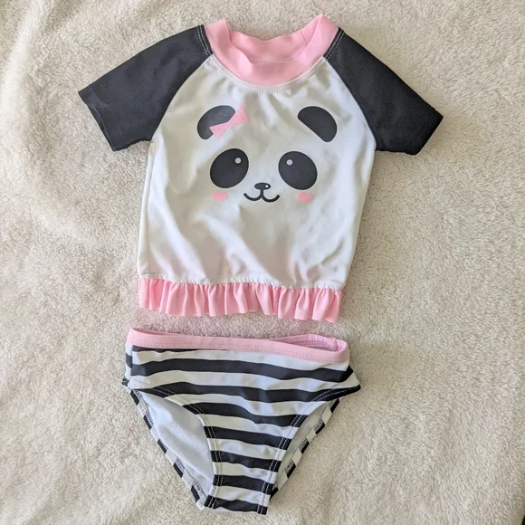 George Swim George Toddler Blackpinkwhite Two Piece Panda